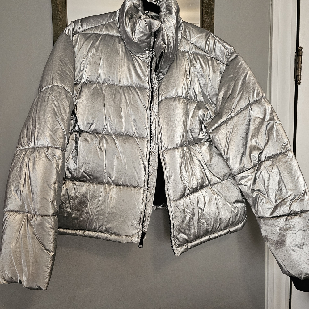 GAP Women's Silver Bomber Jacket